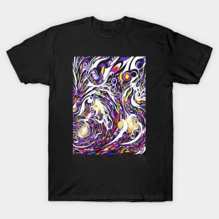 Spiral Galaxy Drawing Black Hearts Magical Adventure T-Shirt